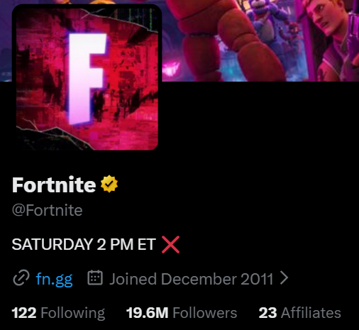 ShiinaBR's tweet photo. Fortnite has announced SOMETHING will be revealed this Saturday at 2pm ET! 👀 https://t.co/57MW9228nO