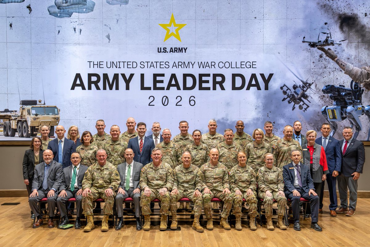 USArmy's tweet photo. Today, Vice Chief of Staff and Acting Chief of Staff Gen. Christopher LaNeve and leaders from the Army Staff spoke to Army War College students at Carlisle Barracks, Pennsylvania.

They discussed the Army’s new operational warfighting guidance How the Army Fights, which instructs Soldiers at every level on what they need to do to stay ahead of the pacing threat.

Gen. LaNeve urged them to take advantage of their time at AWC, become experts in their fields, and stay mentally and physically fit.

“What we have that the pacing threat doesn’t have is the American Soldier -- and the American leader,” he told them.