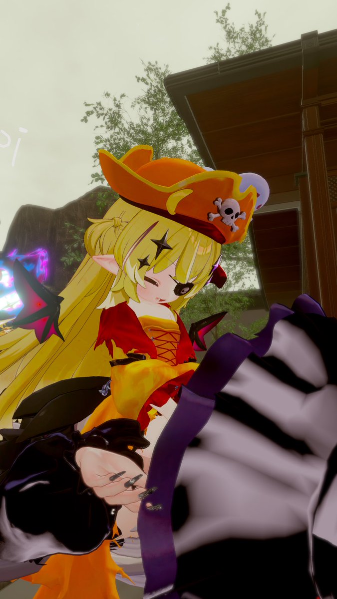 YMDSpecialBeats's tweet photo. ハロウィンメルヴィちゃんの改変できた〜ほんでこれはフレンドの上に乗って首に手をかけてる図
#VRChat https://t.co/oTllBHYxiS
