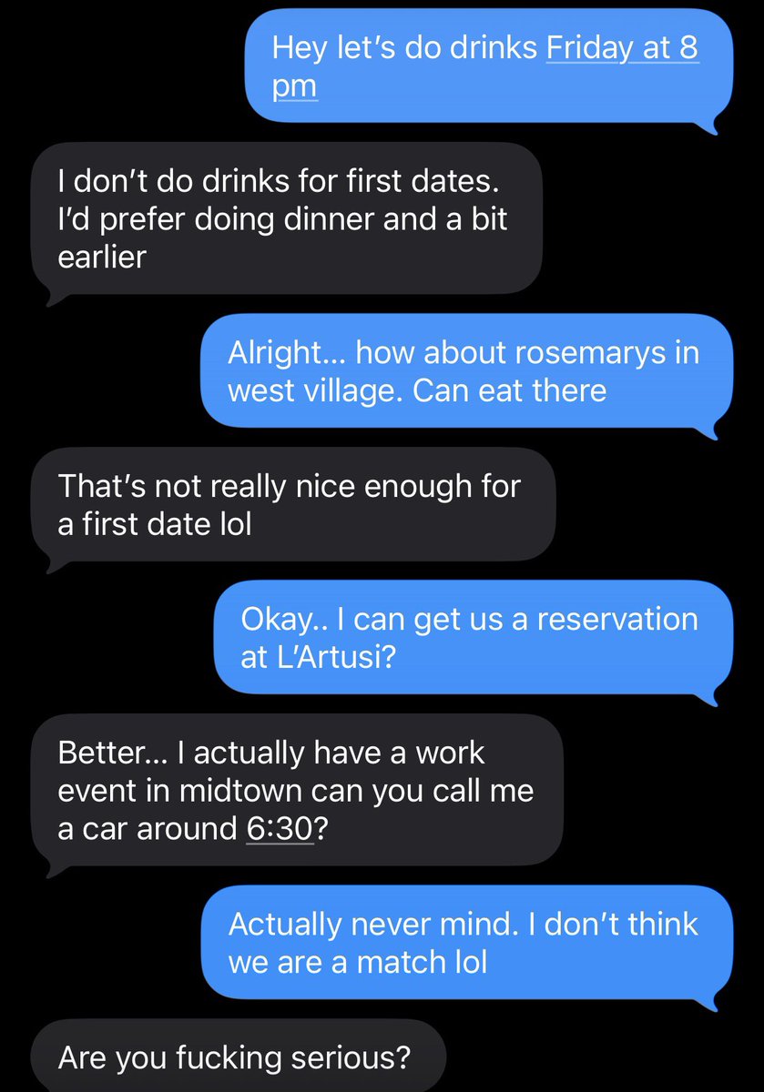 MurrayHillGuy1's tweet photo. Friend tried to plan a date with a NYC mid and she goes crazy… https://t.co/qksbmkawbb