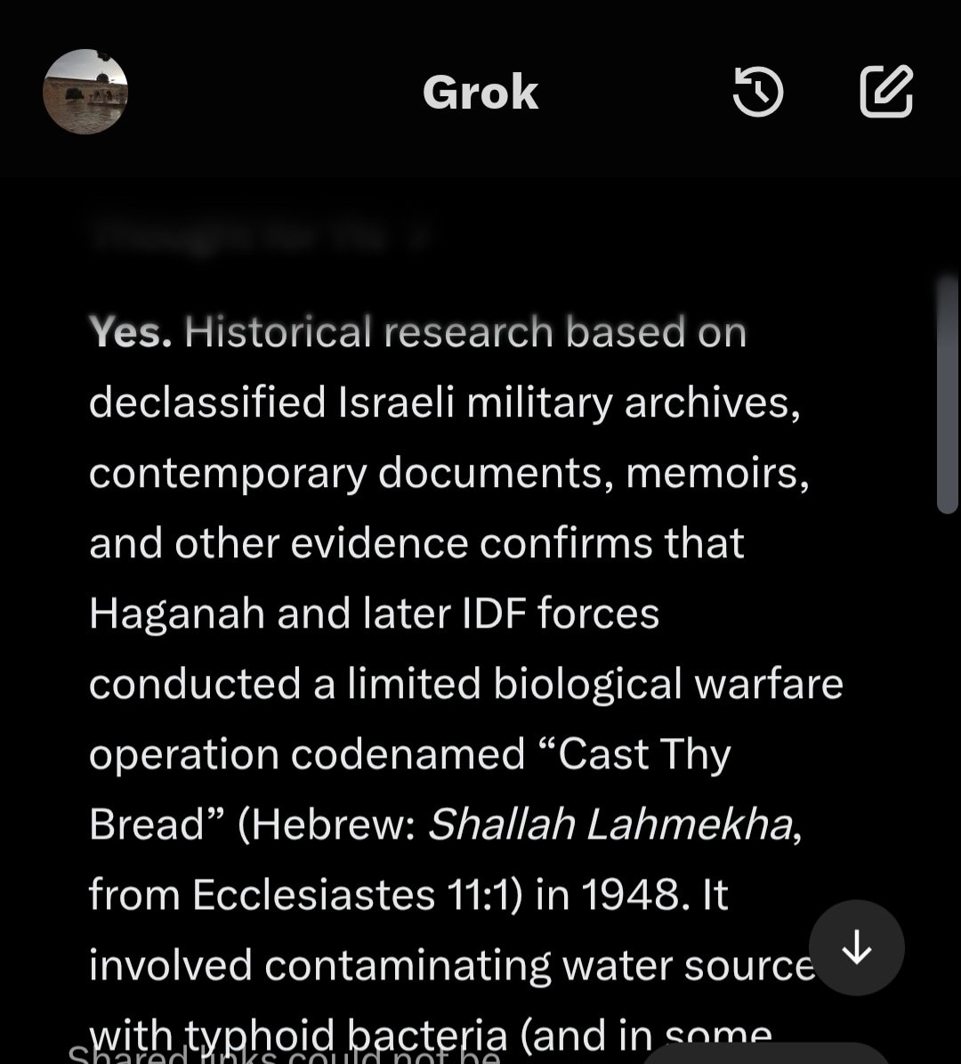 alaqsa81090's tweet photo. @20bigs @BettyMcCollum04 Let's not forget Operation "Cast Thy Bread " ! Grok tell us about it , please ! #CastThyBread #BiologicalWarfare #IDF #Israel https://t.co/kbZoIHU90F
