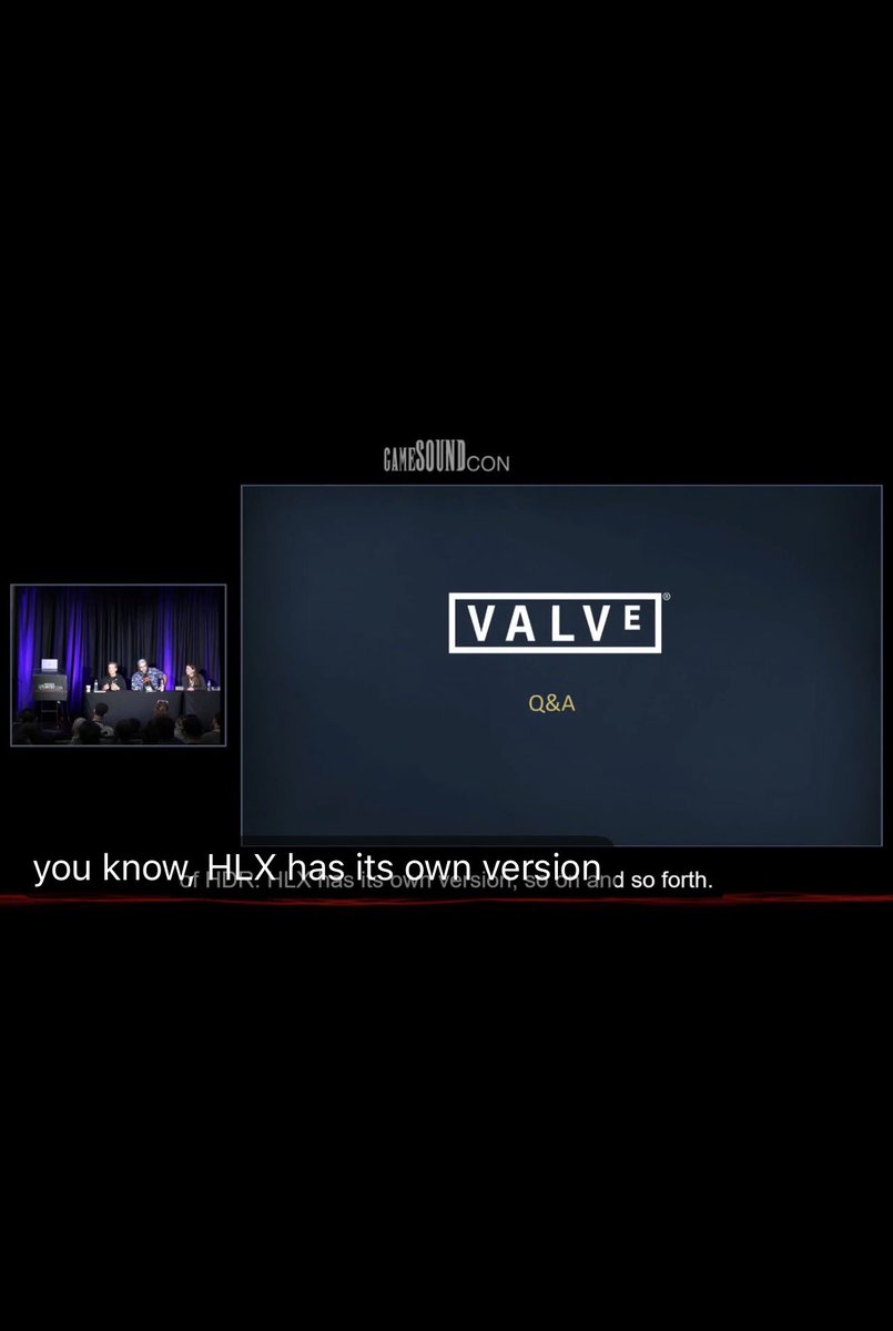 Pirat_Nation's tweet photo. Valve might have just casually mentioned the rumored Half-Life game “HLX” during an official presentation.

While talking about Valve’s audio tech at GameSoundCon, developer Mike Morasky mentioned that “HLX has its own version” of the system.

His coworker immediately responded with what sounds like “Nice work” before moving on.