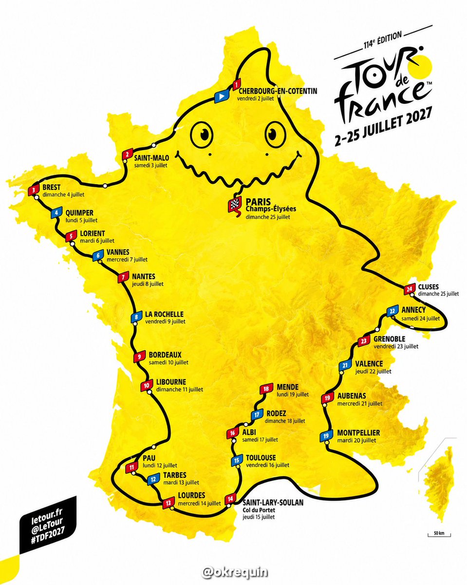 okrequin's tweet photo. Ça ce serait un vrai tracé de Tour de France. Et il aurait de la gueule en plus ! https://t.co/n9OZboExhq