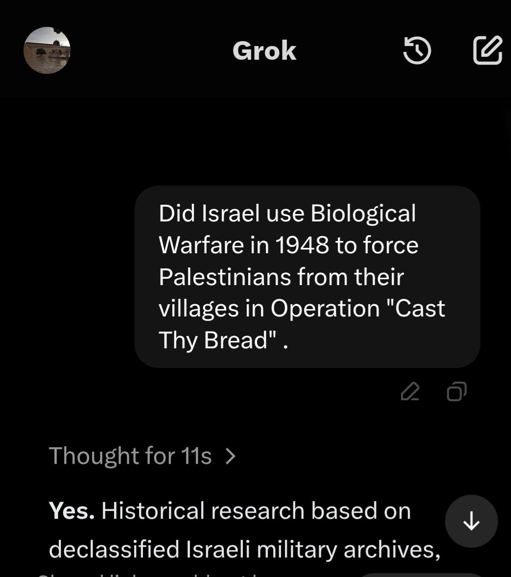 alaqsa81090's tweet photo. Grok - Tell us about Operation "Cast Thy Bread" ! , please. Did Israel use Biolofical Warfare to force Palestinians to leave their villages in 1948? #CastThyBread #BiologicalWarfare #Palestine1948 #IDF #Israel https://t.co/InrbplVbyO