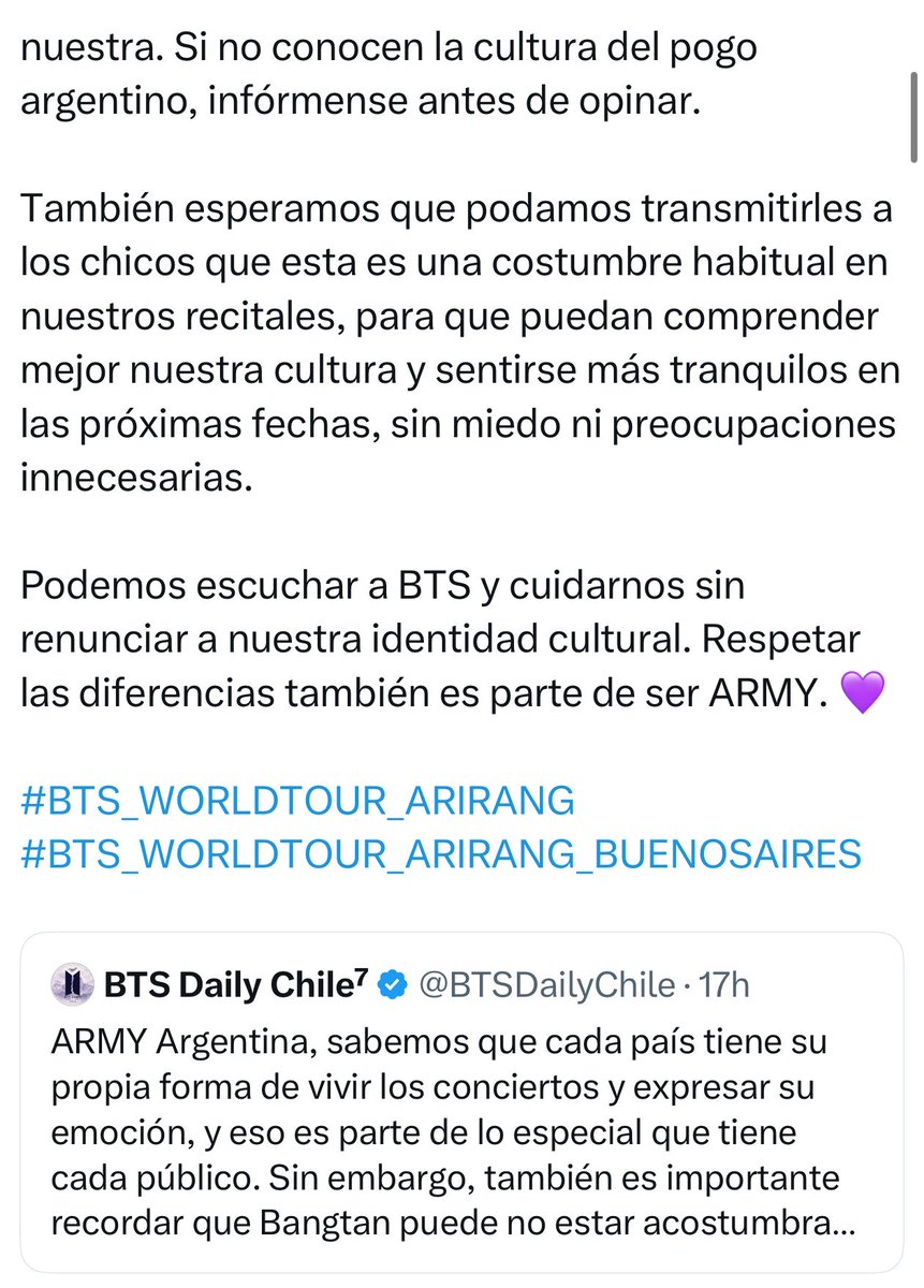 pepeochoa88's tweet photo. Estoy re subido a esto.
Bts army argentina "Si no conocen la cultura del pogo argentino, informense antes de opinar" https://t.co/qa3ENeHg17
