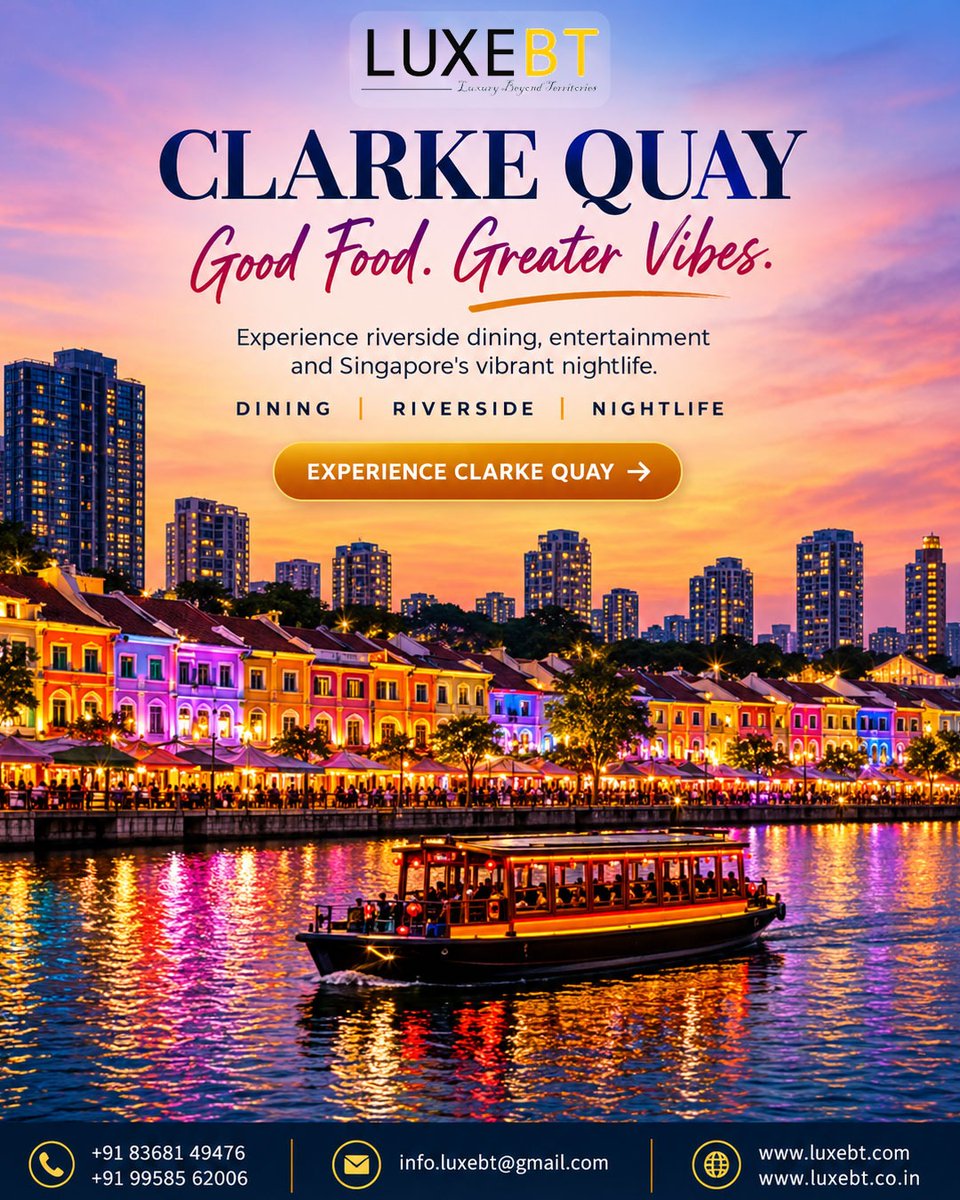 fkf_33's tweet photo. Good food, greater vibes at Clarke Quay. Enjoy riverside dining, scenic river experiences, colourful city views, entertainment and vibrant nightlife for an unforgettable Singapore evening. https://t.co/AK7d5PiD09