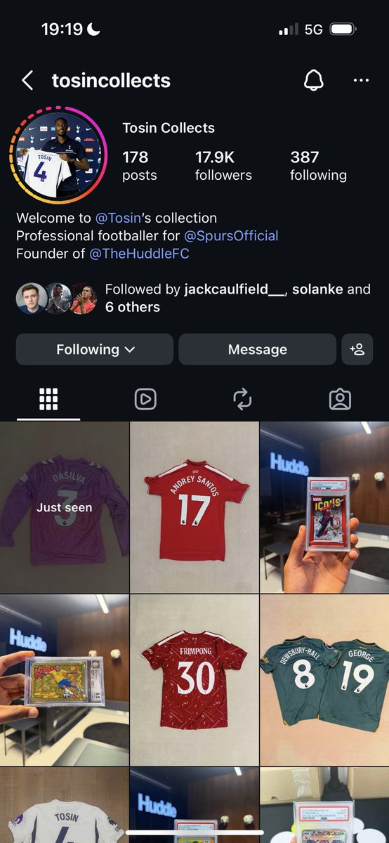 darnoldgooner's tweet photo. tosin has a collection of shirts he’s worn/swapped with people aww this is kinda cute https://t.co/8LlVF0NYd4