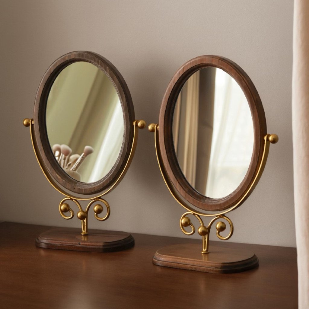 hypeseveneirs's tweet photo. vintage mirror that elevates your vanity setup 🤎✨

Kecil-kecil tapi bikin sudut meja rias langsung kelihatan mewah &amp; classic. fleksibel bisa diputar-putar jugaaa, pkoknya wajib punya buat yang suka gaya aesthetic vintage! 🪞

🔗 https://t.co/baxuki8rJf https://t.co/NRUOe3hUeP