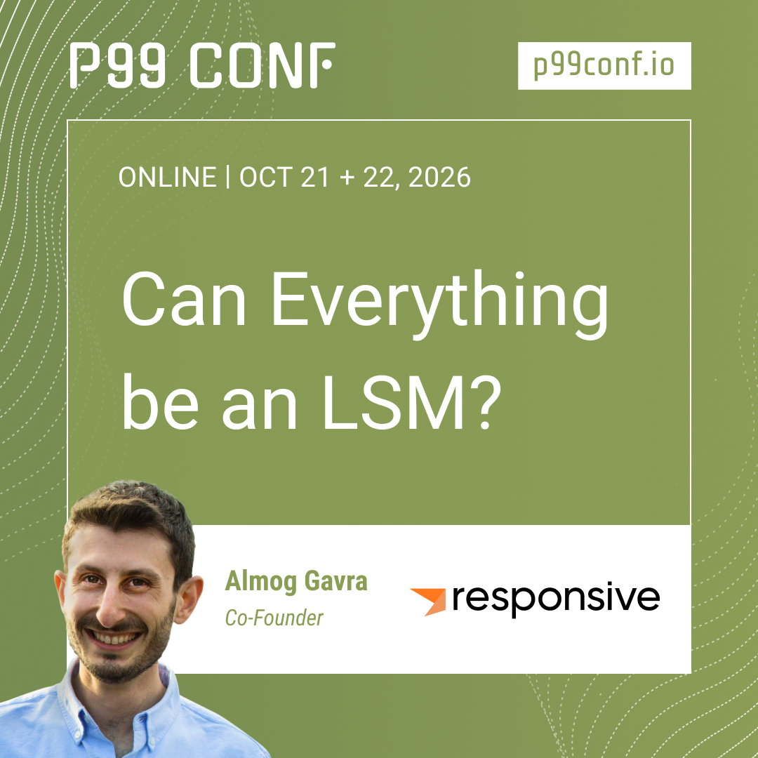 P99CONF's tweet photo. Our last #P99CONF breakouts feature speakers who challenge the status quo. In 15 minutes, @tursodatabase's @Peristocles1, @almoggavra, and @UnikraftCloud's @felipehuici dive into topics like SQLite, LSM trees, and the cloud. Join them here > https://t.co/oEjfe8WduA

#ScyllaDB https://t.co/LSudtKeX3c