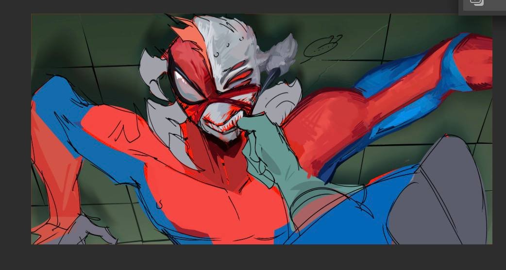 Redvirzer's tweet photo. #spideypool WIP Halloween art https://t.co/KgsvEI8jQm