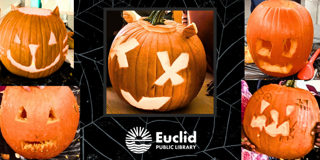 EuclidLibrary's tweet photo. Thanks to the families who came to our pumpkin carving party.  We love your creativity!
#OurEuclid #pumpkins #halloween https://t.co/UdDzIUBJov