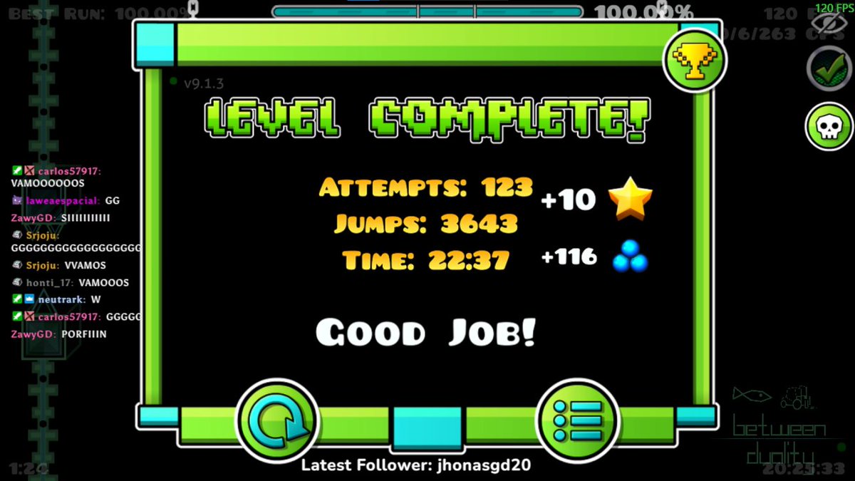 thesantyyy_'s tweet photo. BETWEEN DUALITY 100% UNLUCKIEST VICTOR 475 INTENTOS A LA SEGUNDA MITAD 15 INTENTOS DE ULTIMA NAVE VAMOOOOS 17580 ATTS (19145 con practicas) 32h de pt CUARTO HARDEST VAMOOOS https://t.co/zLFsdV2N2g