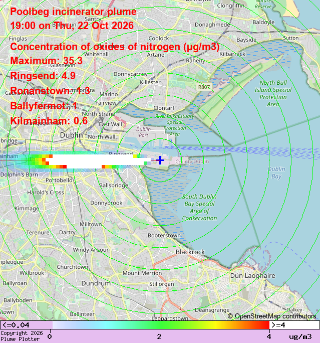 plumeplotter's tweet photo. Latest Poolbeg incinerator plume plot, 19:00 22/10/26 #Ringsend #Ronanstown #Ballyfermot https://t.co/poGzwjcygJ https://t.co/NR9DxGZMuu
