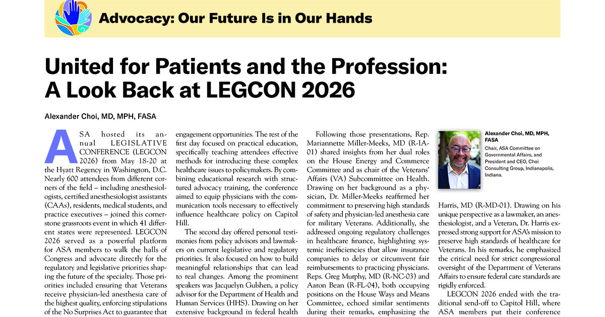 ASAMonitor's tweet photo. Dr. Alexander Choi looks back at LEGCON26.

Explore how the conference continues to be a pivotal event for safeguarding the future of the specialty and patient safety. 

https://t.co/cKiOfxefpC
@ASAGrassroots https://t.co/gL2e4JNI8T