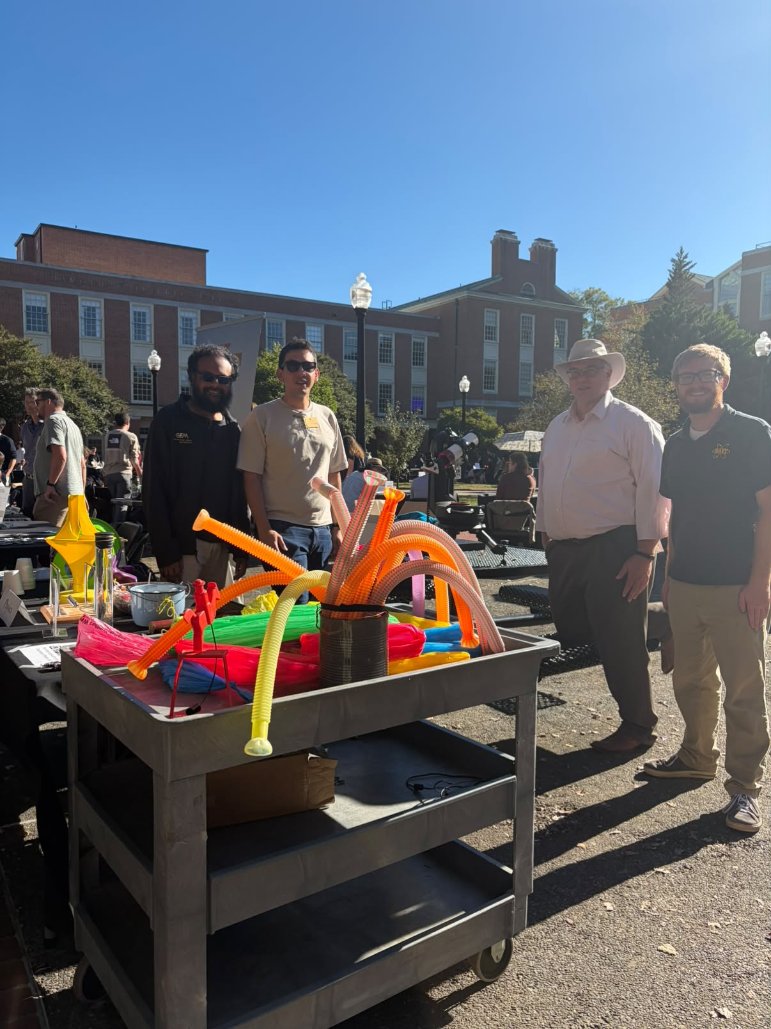 wfuphysics's tweet photo. Physics demos and a solar telescope at Wake Forest's 2026 Major/Minor Fair in Tribble Plaza on October 21. Thanks to everyone who stopped by the Physics table! #WFUPhysics https://t.co/hNsE7I7k2Z