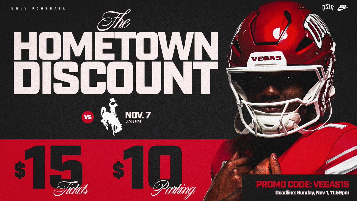 unlvfootball's tweet photo. Don’t miss out on this deal ⬇️

🎟️ https://t.co/QCaLyy5EYO https://t.co/iQ3Uw9MTao