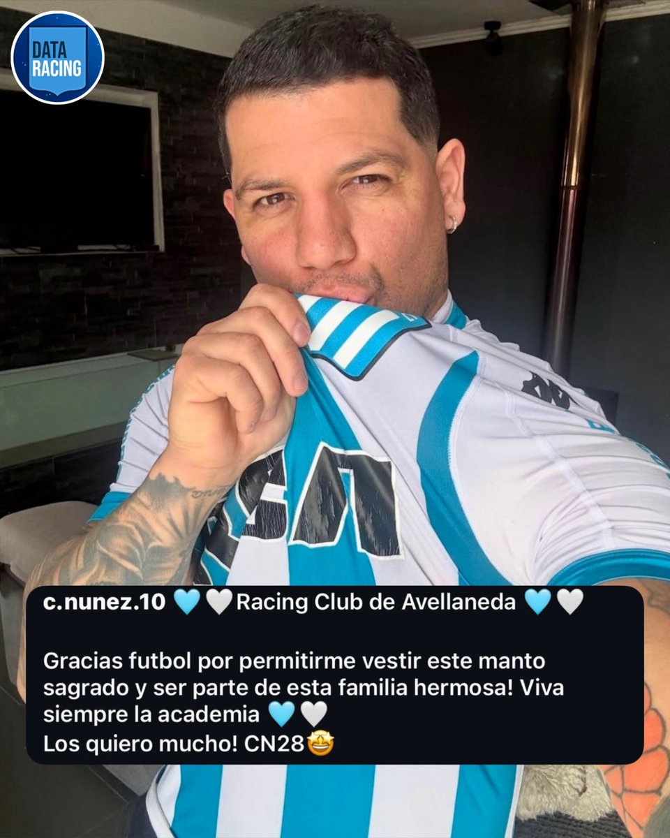 DataRacingOK's tweet photo. "GRACIAS FÚTBOL POR PERMITIRME VESTIR ESTE MANTO SAGRADO Y SER PARTE DE ESTA FAMILIA HERMOSA!" 🥹🩵

✍🏻🇺🇾 El mensaje de 'DISCOTECA' NÚÑEZ en su cuenta de Instagram. https://t.co/RQapraRyEo