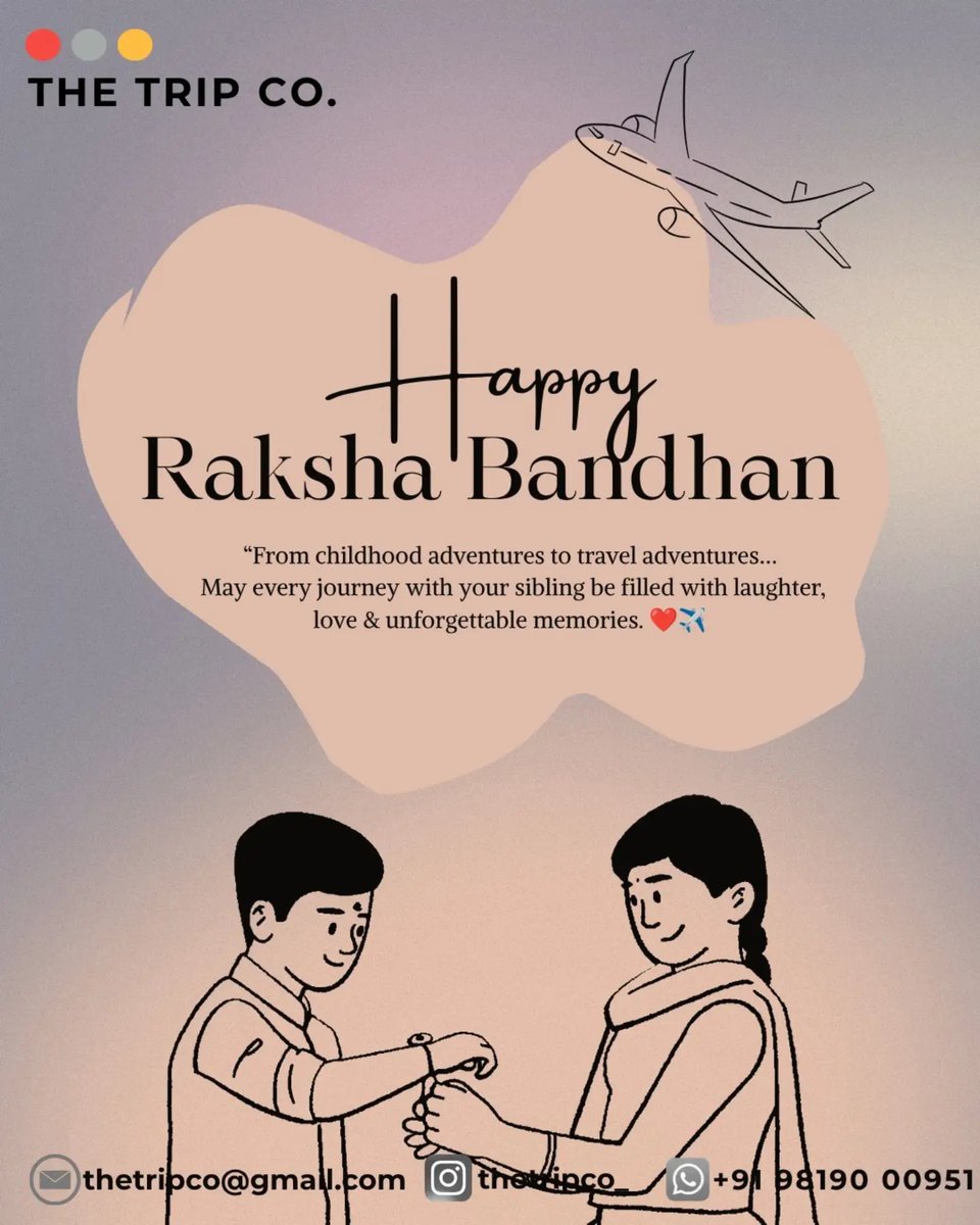 Car1yR's tweet photo. This Raksha Bandhan, celebrate the bond that makes every journey special. From childhood adventures to lifelong memories, siblings are our forever travel companions. Happy Raksha Bandhan! https://t.co/oaOGGgDZRe
