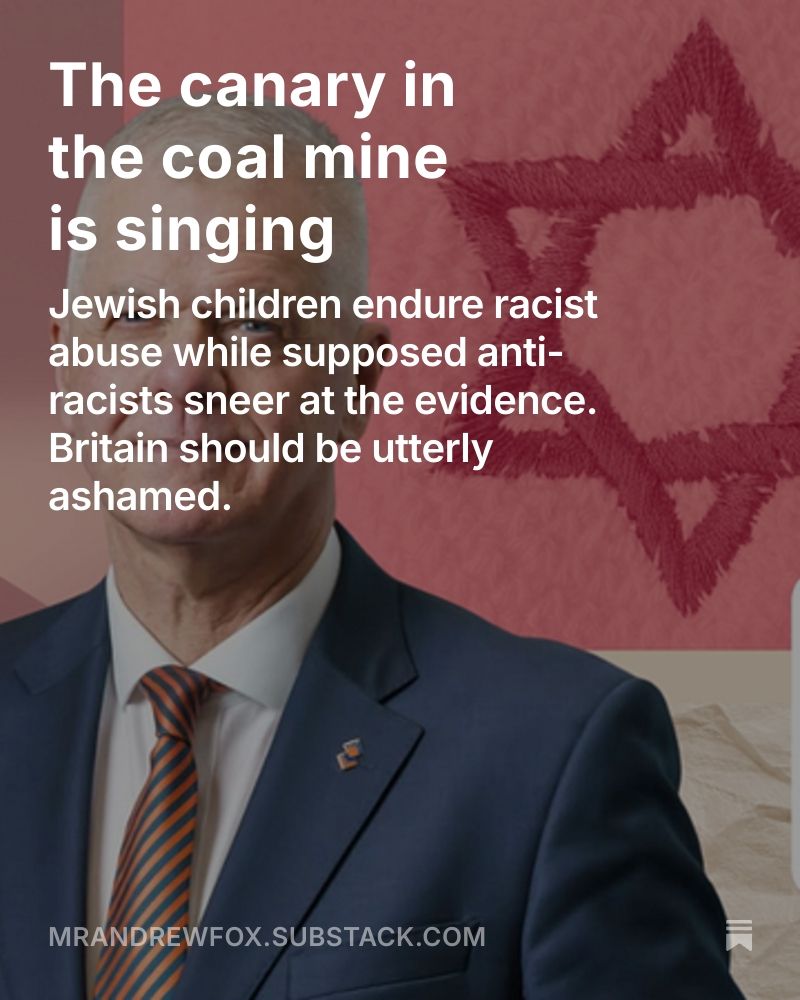 Mr_Andrew_Fox's tweet photo. A Jewish child had to explain why gas chamber taunts were wrong. Now adults are sneering at evidence of antisemitism in schools. What the fuck has happened to this country? My latest on the Bell report and the people trying to discredit it. 

https://t.co/DgyU3cmBne https://t.co/8g9Y2rvqXG