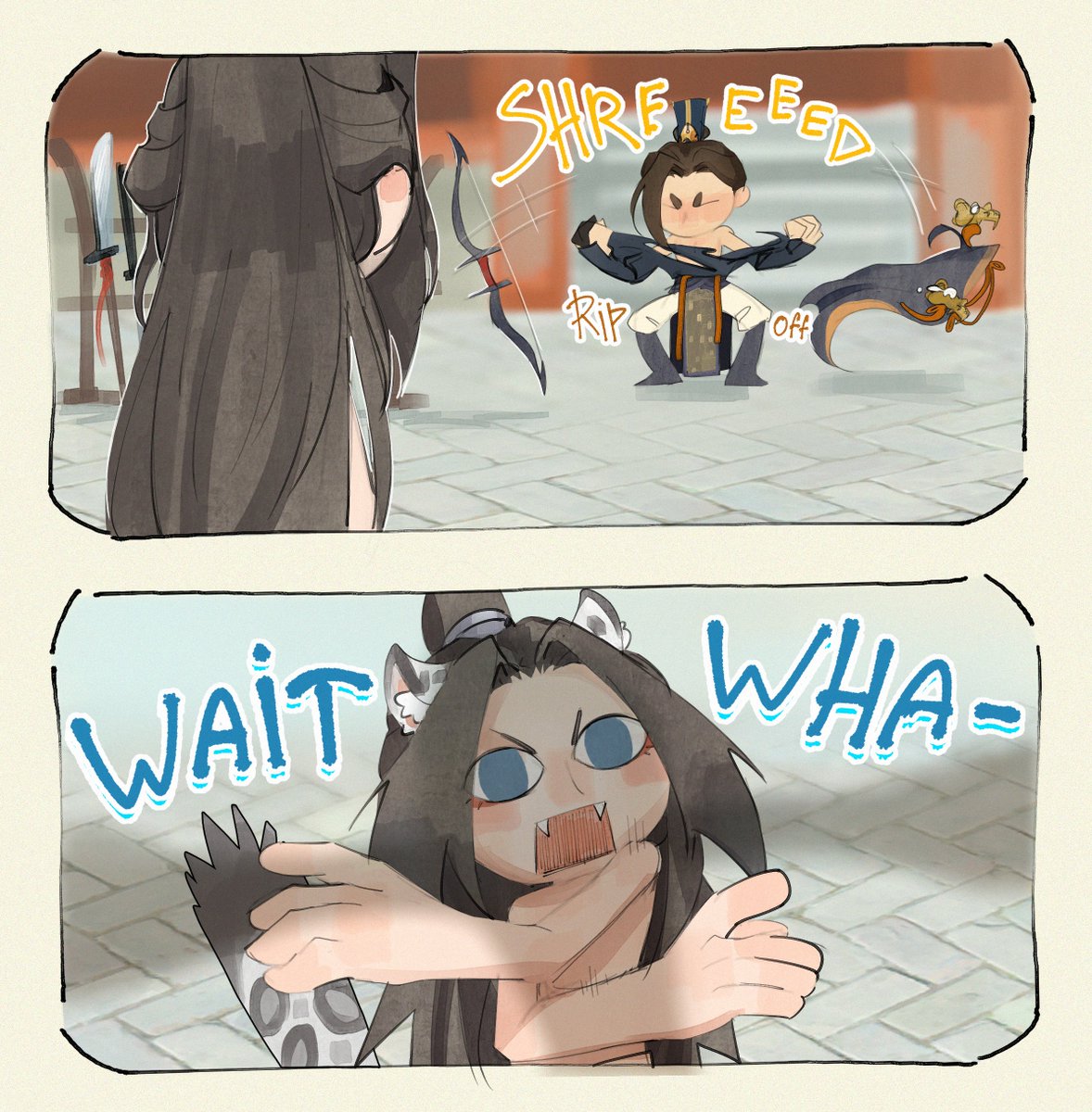 SirNyancelot's tweet photo. #TGCF #FengQing #FengXin #MuQing

General Xuan Zhen often trains on his own, but ever since he and General Nan Yang started dating, things have changed dramatically... 🤭🗡🏹 https://t.co/MvkT6KVO6C