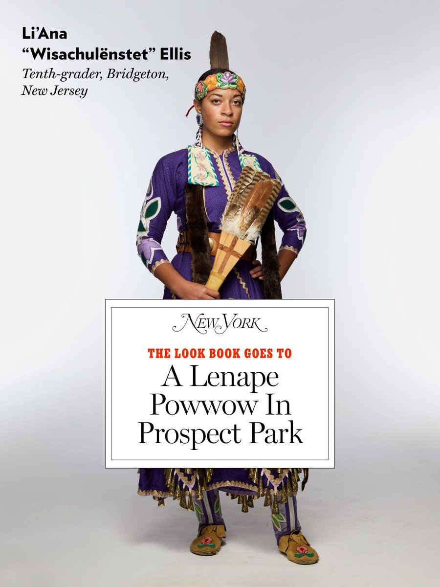 NYMag's tweet photo. The #LookBook goes to a Lenape Powwow in Prospect Park, where dancers, artists, and musicians gathered to drum, sing, and compete in dance contests. Read more: https://t.co/FFcKh3pgbC https://t.co/lA7Ty2Wb42