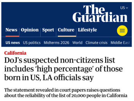 GovPressOffice's tweet photo. Actually, DOJ admitted they haven’t verified the list, and there is now strong evidence contradicting the claim all the voters on the list are ineligible. 

Sad that the “rapid response” is not able to keep up with the fact checks on their admin’s misleading claims. https://t.co/s8kB8uzF6k