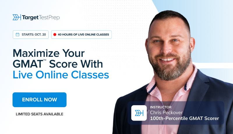 TargetTestPrep's tweet photo. Join our GMAT™ live online classes to learn from a top-scoring, industry-recognized expert Chris Peckover, a GMAT™ 99th percentile scorer and a Yale graduate, in real time and connect with other highly motivated test-takers, with 40 hours of GMAT™ Quant, Verbal, and Data Insights instruction conducted using live video. 

👉 Sign up for GMAT™ LiveTeach now to join the next round of classes started Tuesday, October 20, but you can still enroll: https://t.co/FcFFNtroR4

#GMATLiveOnlineClasses #GMATLiveTeach #GMATTips #GMATStrategies #GMATPrep #MBA #TargetTestPrep #TTP #PrepareWithTheBestRockTheTest