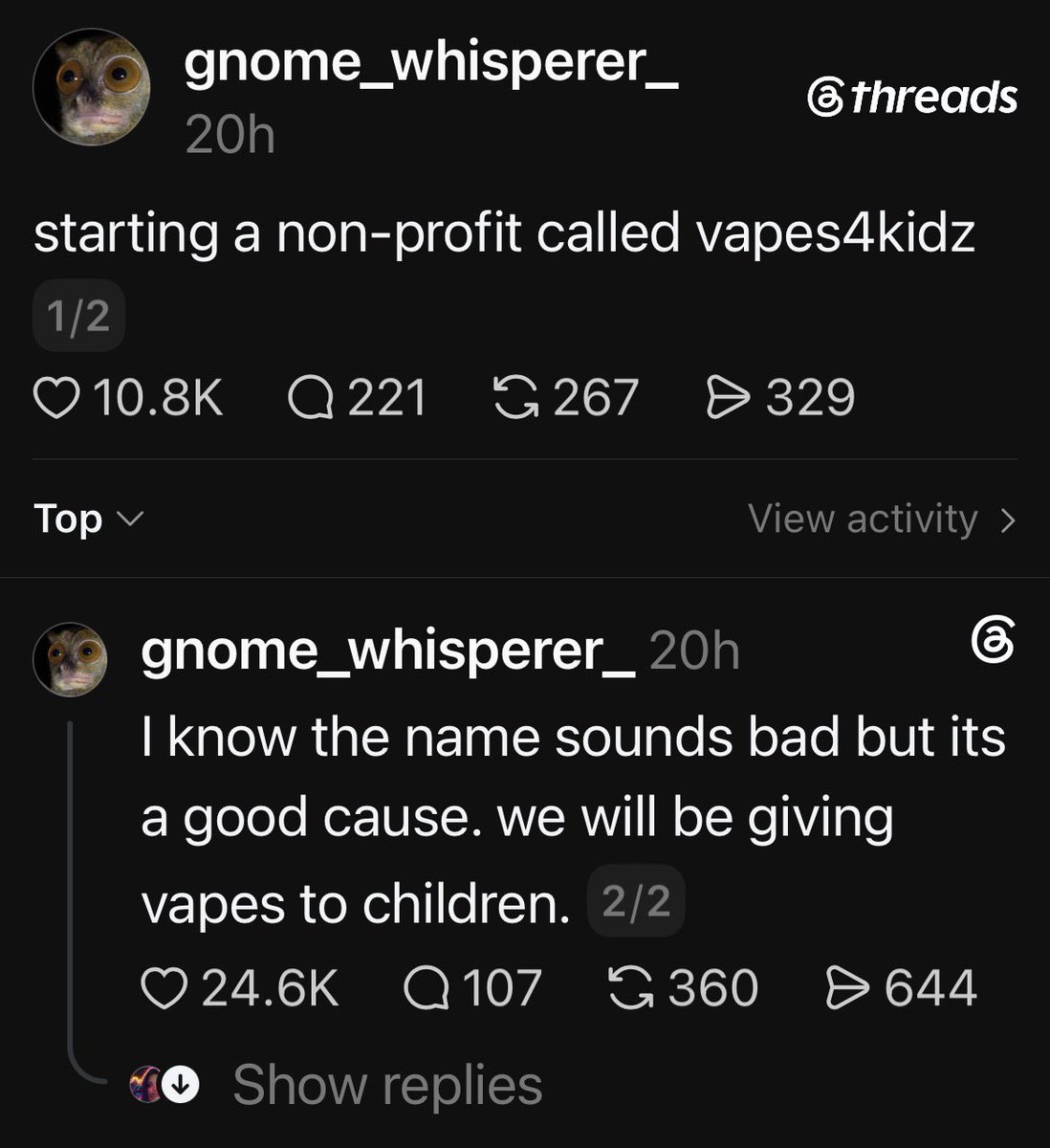 bunch_of_jeremy's tweet photo. i found the only funny post on threads https://t.co/gsuStL1ZYY