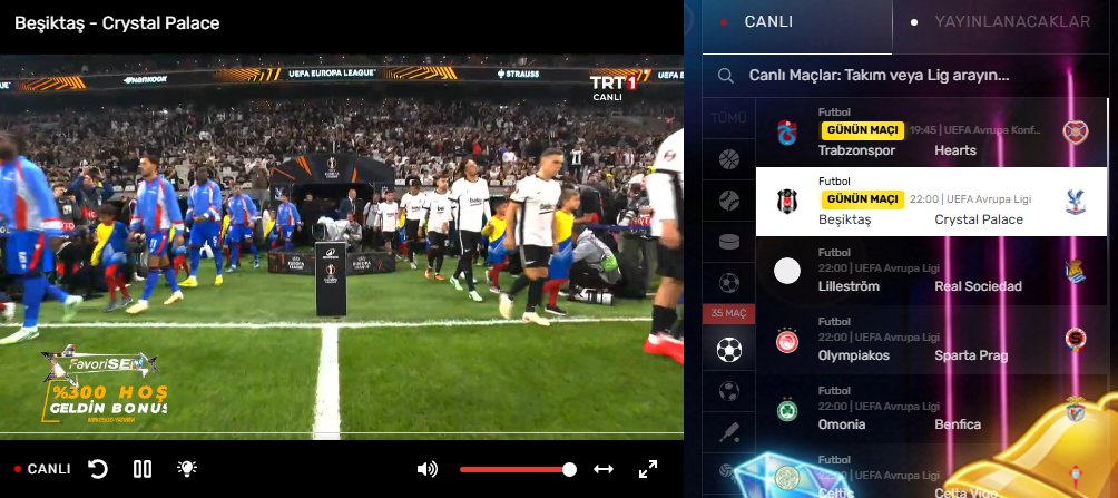 FavoriSenTam's tweet photo. TÜM MAÇLAR 
CANLI VE KESİNTİSİZ 

 ⚽️Beşiktaş - Crystal Palace

️⭐️FAVORİSEN TV’DE  https://t.co/SN6N4NGHEY
#canlimacizle #BJK #CanlıYayın #UEFAEuropaLeague #besiktasinmacivar #besiktas https://t.co/aIuOaNCUOR
