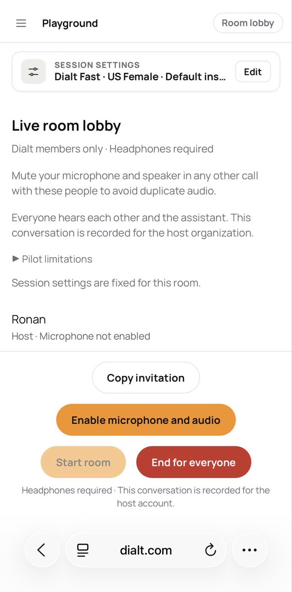 TrelisResearch's tweet photo. @dialt_ai now allows a voice agent to engage in a multispeaker room!

Via UI but also API for integrating into @Zoom , @Google Meet, @boardyai etc…

Demo video coming soon but functionality is live! https://t.co/IoIDwcByvp