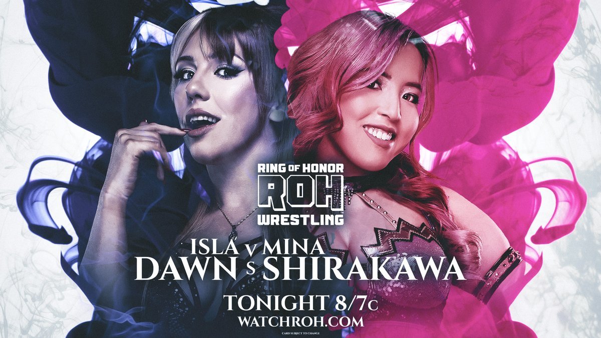 AEWFrance1's tweet photo. 🔥 L’HEURE DES PAROLES EST TERMINÉE ! 🔥

Après des semaines de tensions explosives, @MinaShirakawa et @RealIslaDawn vont enfin régler leurs différends sur le ring ! 💥👊

Plus de provocations, plus de discussions… place au combat ! 😤

📺 Regardez #ROHTV sur #HonorClub !

#ROH #MinaShirakawa #IslaDawn #Wrestling