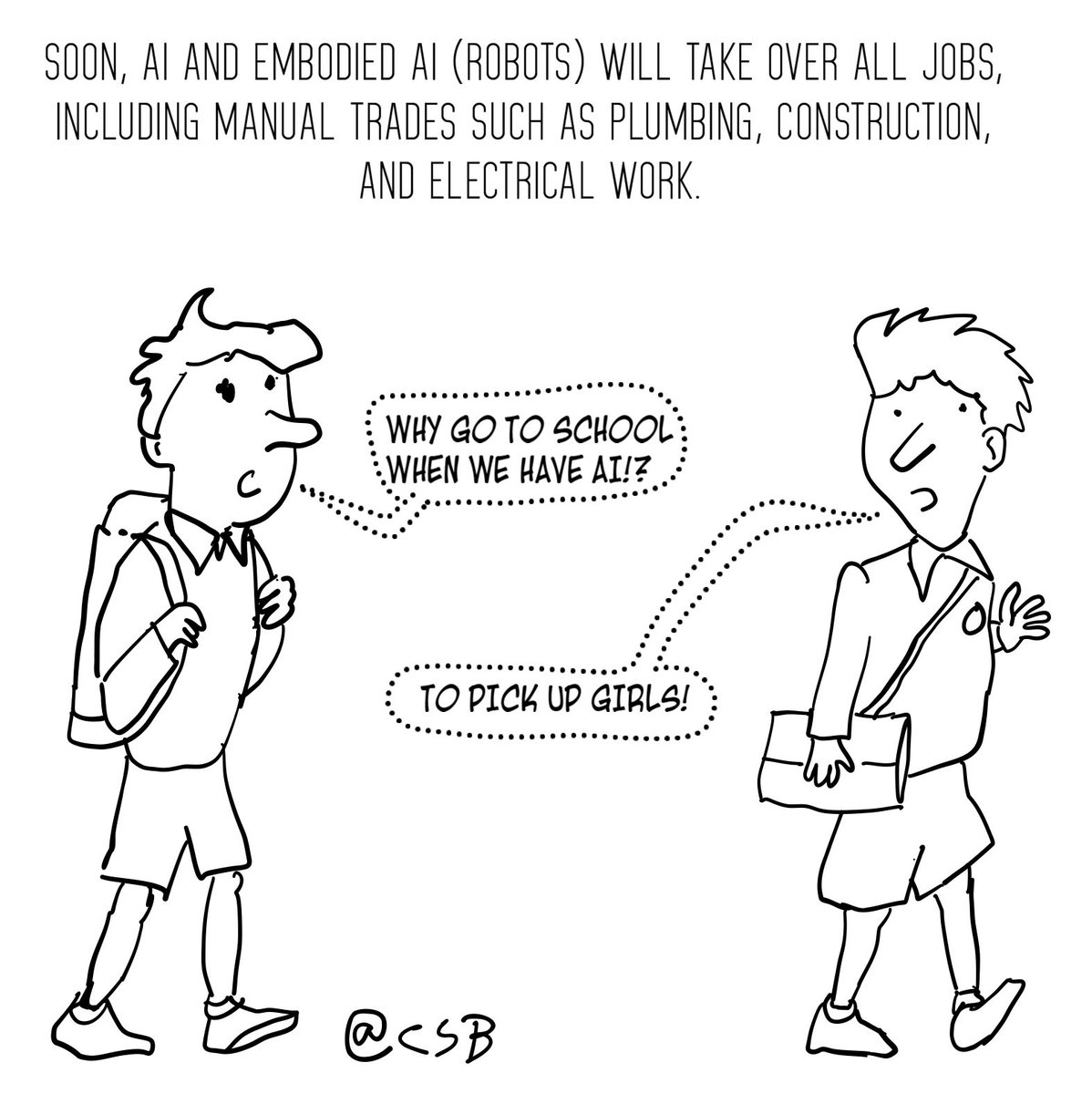CSB's tweet photo. my new #cartoon entitled “School in the Age of AI”: https://t.co/wFGar8pNuD