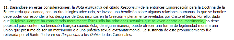 DuquEdw's tweet photo. Eso que dices no está ni implícito, ni explicito en FS.

La homosexualidad no está ni será aprobada por el Magisterio de la Iglesia. El Matrimonio es solo entre el hombre y la mujer. https://t.co/OeusP8I0YO