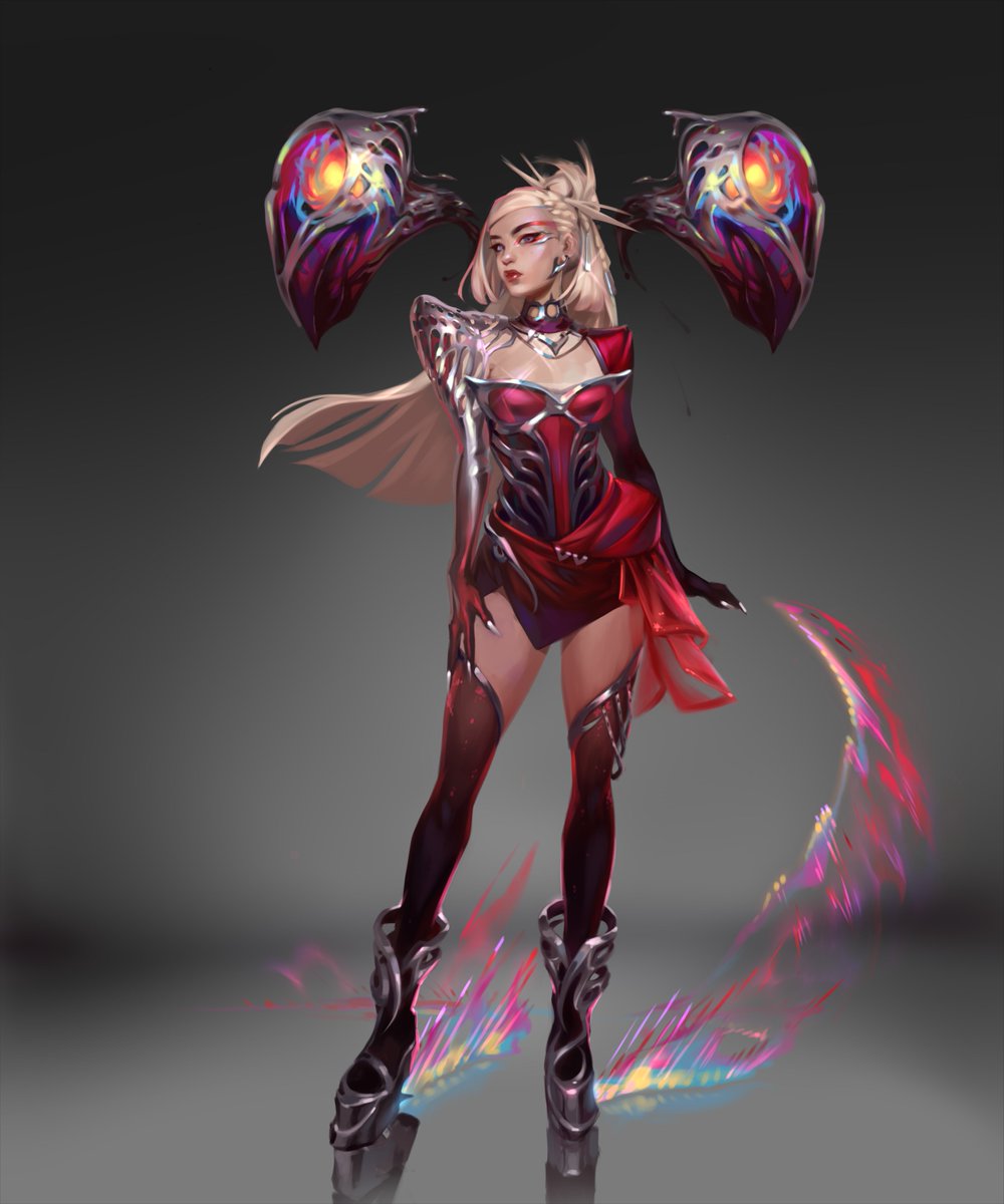 raspbearyart's tweet photo. some concepts! was so lucky to come back around for KDA, these are the culmination of many artists ideas and designs. these concepts were the consolidation pass of many of our early ideas for Eve and Kai'sa when we got them more finalized. we put so much work and love into this! https://t.co/ZcqPNKsRzJ