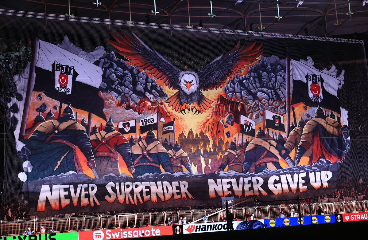 Besiktas's tweet photo. Never Surrender, Never Give Up! 🦅

#ForzaBeşiktaş https://t.co/WK6Hgtdry5