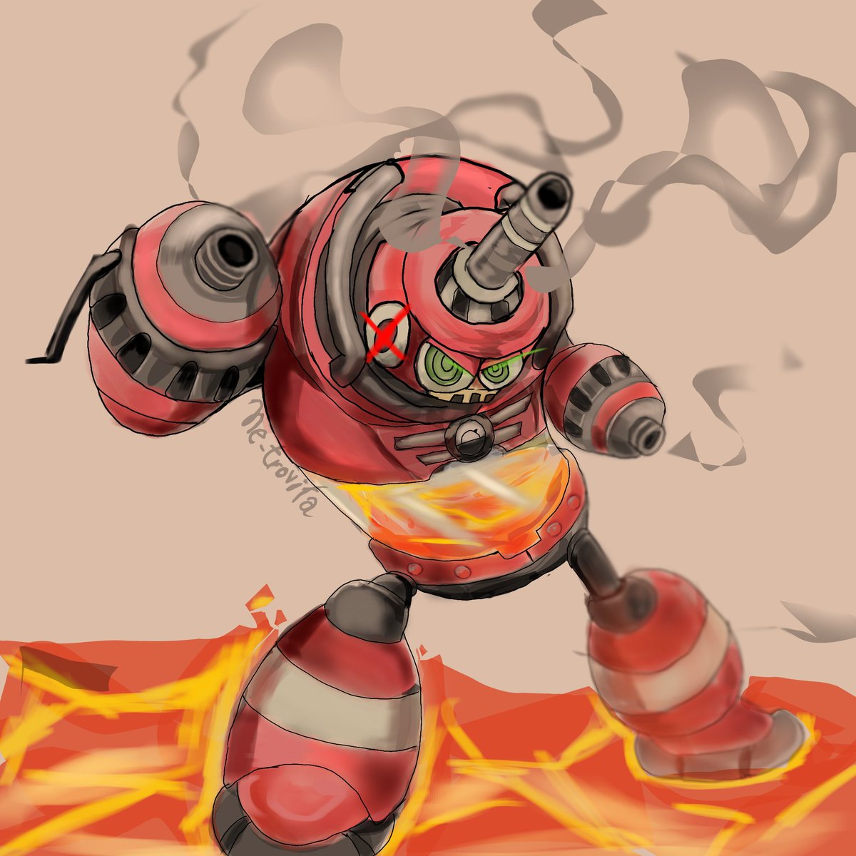 NeTrovitaOG's tweet photo. Tankman from megaman Dual Override 

#MegaMan #ロックマン #dualoverride #megamandualoverride https://t.co/19VG9CHJBg