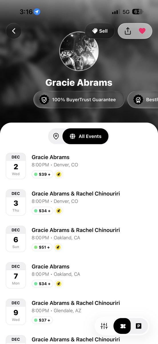 SuperglueStain's tweet photo. Gracie’s tickets are so cheap is this real¿ https://t.co/vAf0nOjKVJ