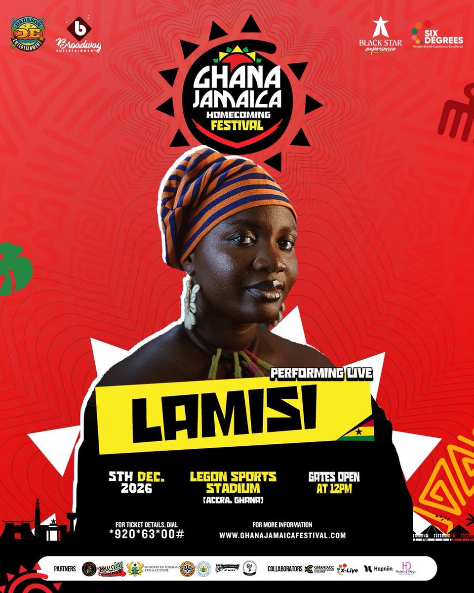 grampsmorgan's tweet photo. FROM NORTHERN GHANA TO THE WORLD STAGE! 🌍

Homecoming is about celebrating where we come from, and our next female artiste embodies that spirit BEAUTIFULLY! ❤️🌍 Meet LAMISI, the Ghanaian singer and cultural force bringing her unique Afro-fusion sound to the Ghana Jamaica Homecoming Festival! @dadasonent @GhanaJamFest @morganheritage @samini_dagaati @__gunnyboy 

📍 Legon Sports Stadium 
📅 Dec 5, 2026 
🎟️ Tickets: https://t.co/hcBccariZ3