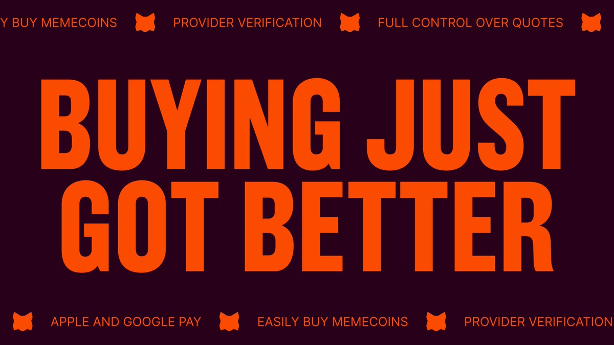 MetaMask's tweet photo. Buying crypto on MetaMask Mobile just got a lot smoother. 

Now you can buy 200+ memecoins, powered by third-party providers in your region, across Solana, Robinhood, BNB Chain, Base, Ethereum, and Arbitrum. ⤵️ https://t.co/XldlkMs8fQ
