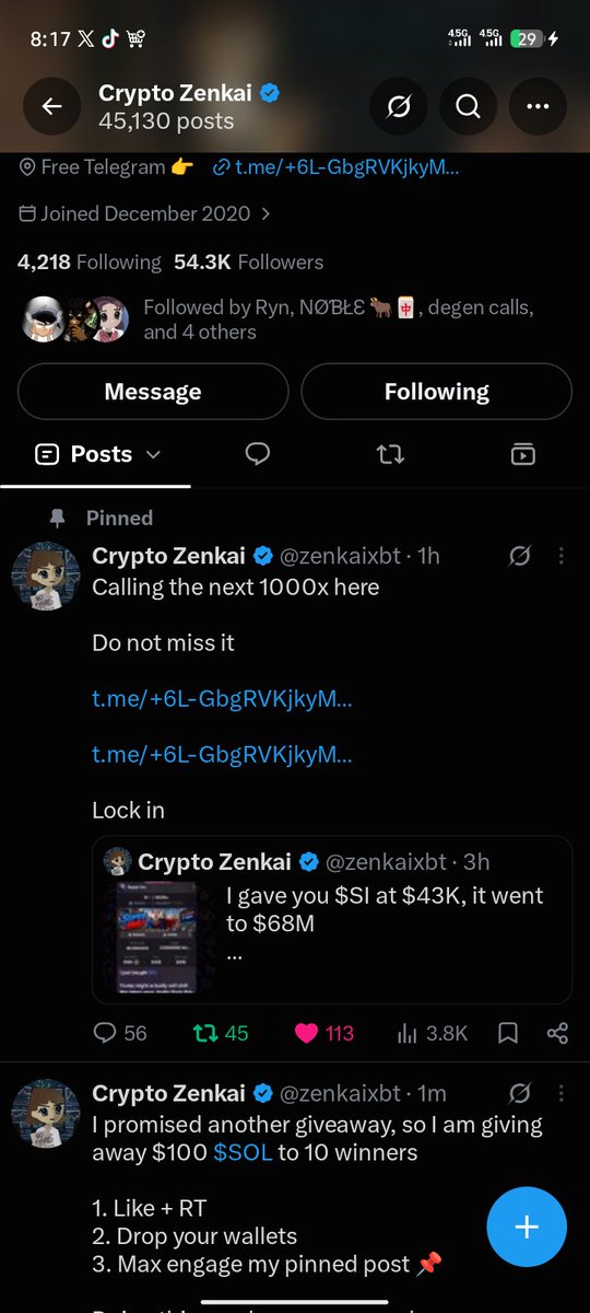 Damilare_olax's tweet photo. @zenkaixbt 8RTXkQg2rJXC3E6RwpHXaJC2C38AtegRm5j7Z7T7u7mR

Notis always on 

Thank you legend in advance ❤️ https://t.co/Vm98WhI6fR