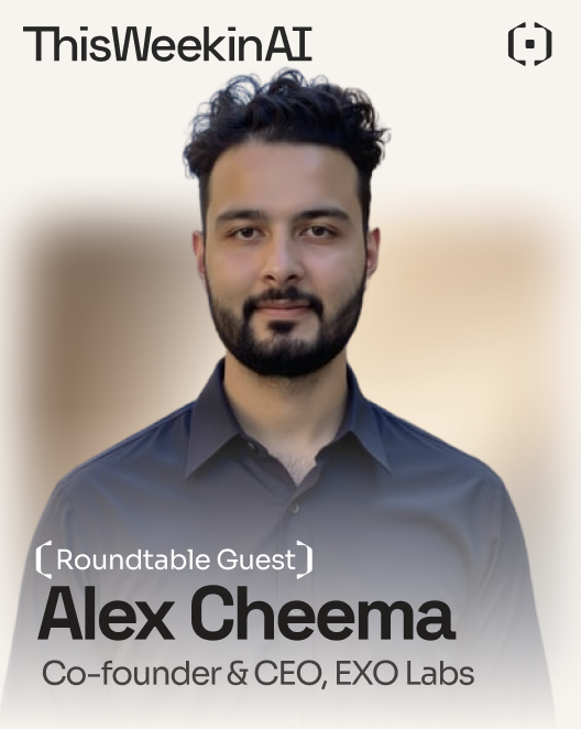 ThisWeeknAI's tweet photo. What an amazing episode out today with @alexocheema of EXO Labs for today’s AI roundtable!

His open-source project EXO runs DeepSeek’s 671B-parameter model on four Mac Studios, and it has around 45K stars on GitHub.

The data center might be sitting on your desk. Come tune in, full episode link in comments.