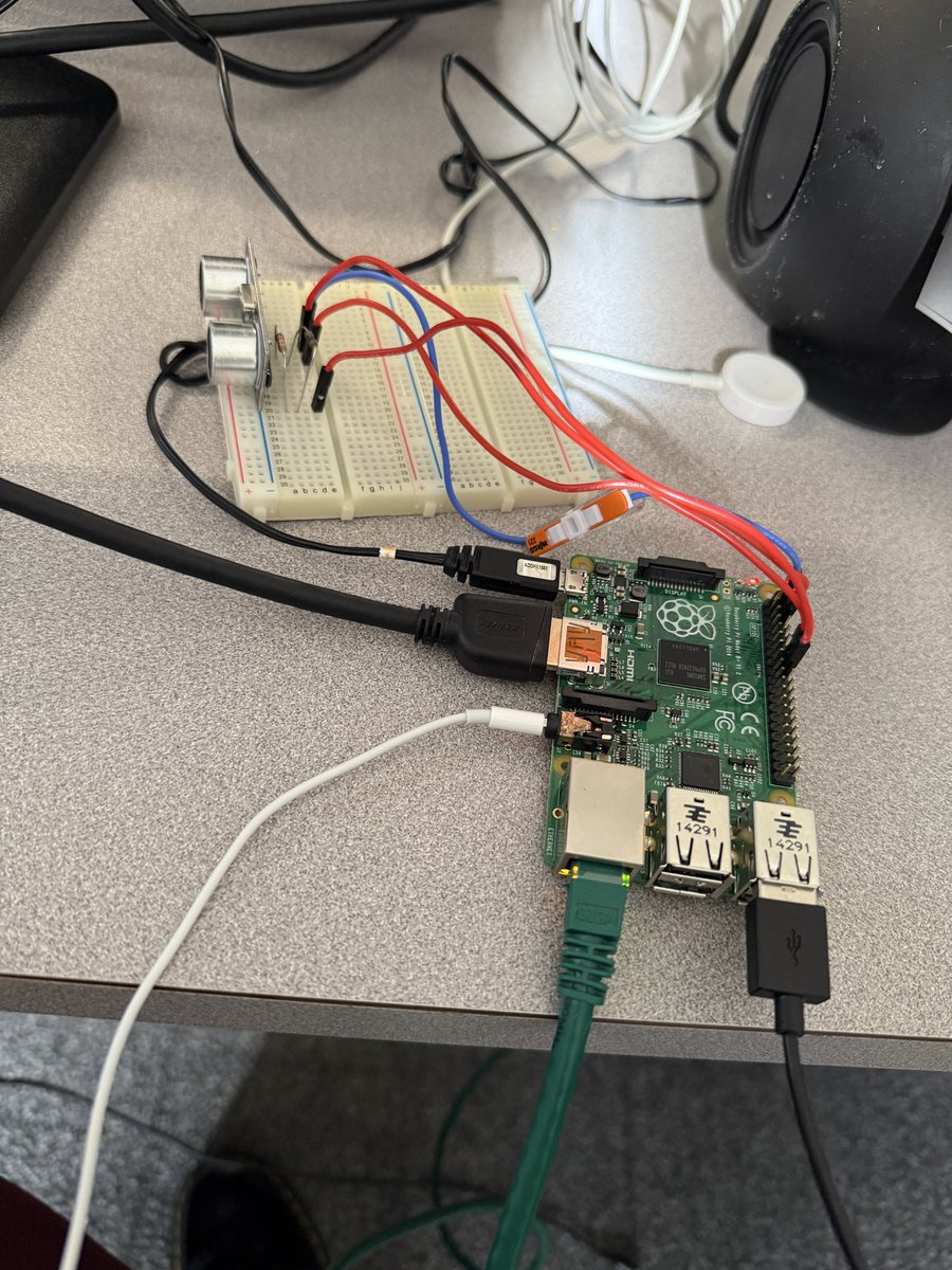 RubyMTemple's tweet photo. No big deal, just playing around with a Raspberry Pi at work for charity. I’m a software engineer (took some electrical courses in school) so it’s been a long time since I’ve played with wires and stuff. https://t.co/DkFZha1jkL