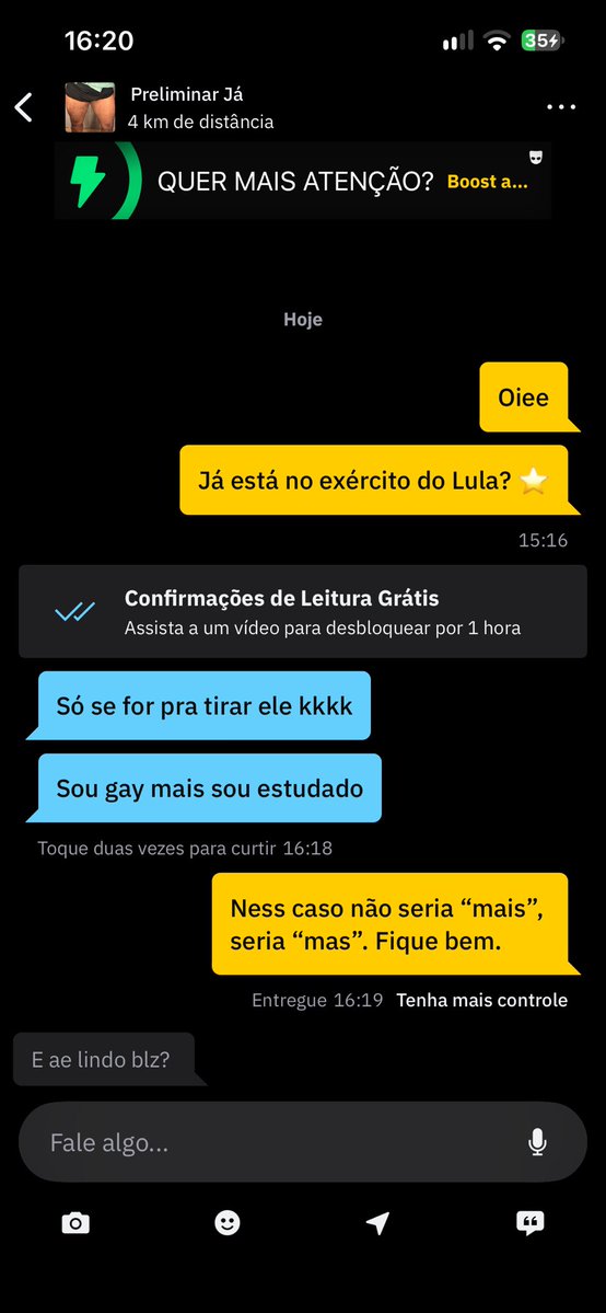 MathCardosos's tweet photo. SIM! Sou Cabo eleitoral do Lula! ⭐️
E sigo dando fecho em bicha alucinada! https://t.co/gyToj78nOI