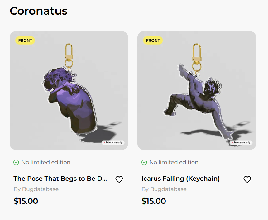 lorensabsurdism's tweet photo. Heyyy!! I know my followers are a bunch of OSCers , but I got so proud of these art studies that I turned them into keychains !! I was just going to make them for myself but I thought I'd put them on my store too :]

https://t.co/9sSdJjqQ8o https://t.co/YmivViEhQj