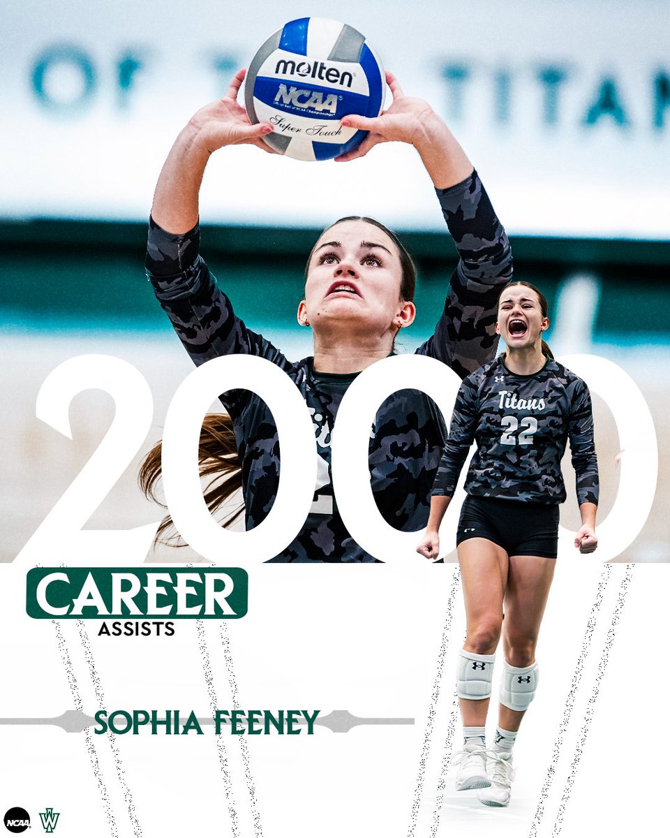 iwusports's tweet photo. Adding another milestone to a legendary career 💚🤍

Congratulations to Sophia Feeney on becoming @IWUVolleyball's 11th member of the 2000 assists club👏

#TGOE | @IWUVolleyball | #d3vb https://t.co/MfE7Ukrdre