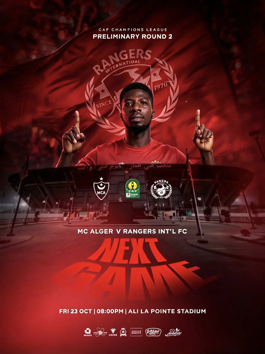 Rangers_Intl's tweet photo. 90 MINUTES TO FINISH THE JOB. 🔒⚡️

We carry a 2-0 advantage into Algiers for the decisive CAF Champions League return leg under the floodlights! 🦅🔴⚪️

📍 Ali La Pointe Stadium
⏰ 8:00 PM
🏆 #CAFCL

#UpRangers #NeverSayDie #MCARAN https://t.co/jVzvqMQaBx