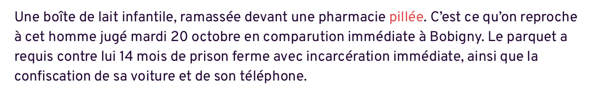 MathildeHignet's tweet photo. 14 mois de prison ferme pour une boite de lait infantile !

Voilà la justice "impitoyable" de Darmanin

Mais où sont les sanctions pour les centaines de boites de lait infantile contaminés et les bébés malades ?

Stop à la justice de classe ! https://t.co/AYSaK3Gg6h