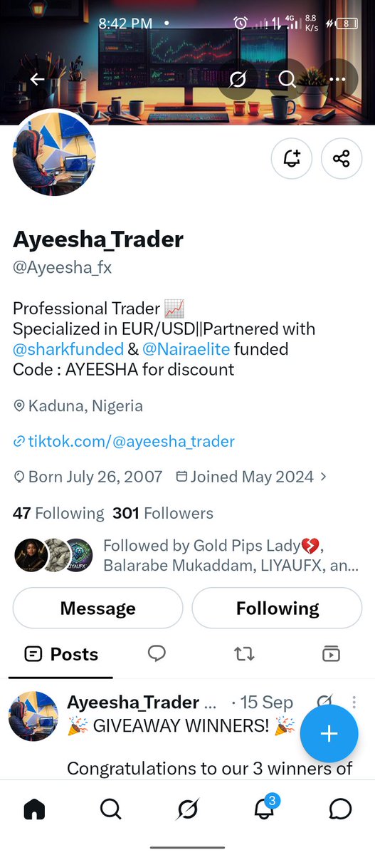 Ibrahim_a_idris's tweet photo. @LIYAUFX1 @Atmosfunded @Ayeesha_fx @stefanytrades @CharlesFT_ @pipmafia @Major__Fx @THE_SNR_SNIPER @EngineerAdam123 @mobytoolz https://t.co/LklvrwZjWm