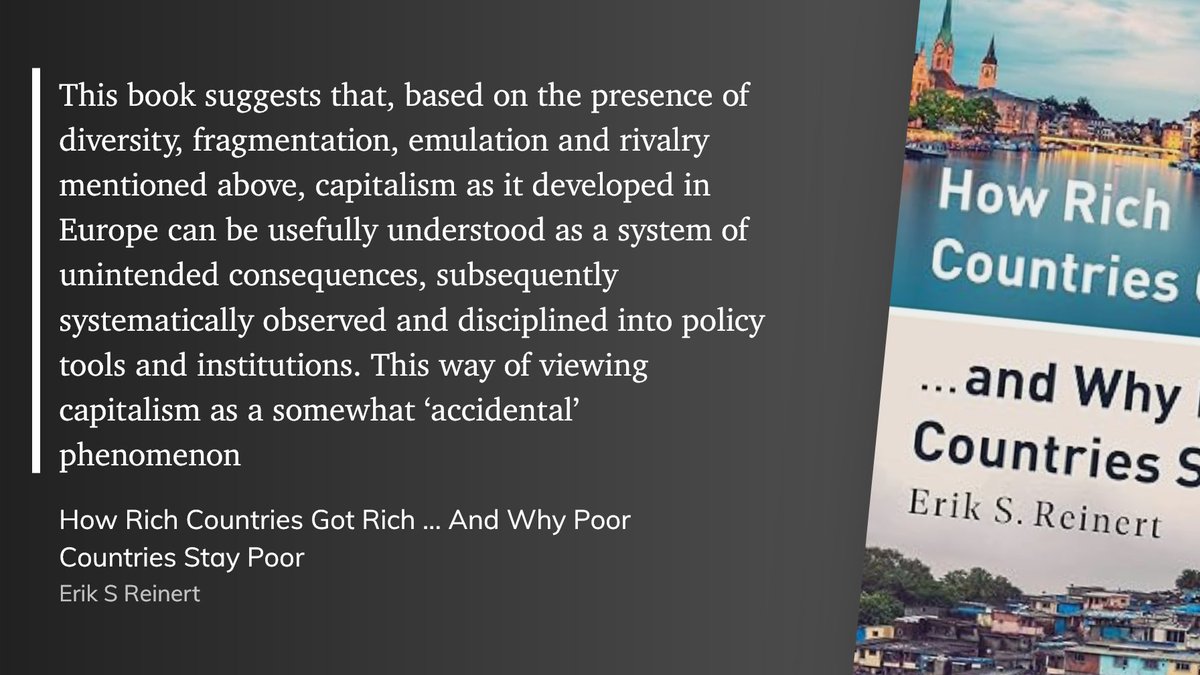 _PeterRyan's tweet photo. Capitalism is an “accidental phenomenon” as Reinert said.

And in a sense, capitalism only exists as a shadow of Marxism because Marxism had to de facto define what it was critiquing. 

There were no card carrying self-described zealots of capitalism before Marxism. https://t.co/3YfmpGpQfd