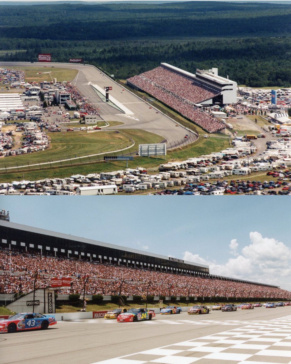 PoconoRaceway's tweet photo. The evolution of our iconic grandstand through the decades. https://t.co/dNCCIxniG8